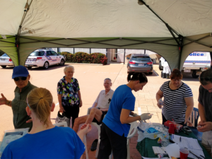 Image of the carpark pop up treatment centre of Hyde Park Medical Centre, Townsville post fire in 2016