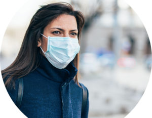 Woman wearing mask for Coronavirus COVID-19